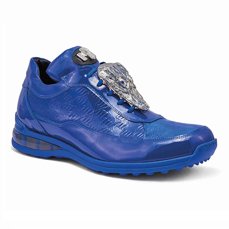 Mauri 8900 2 Baby Crocodile / Embossed Patent Sneakers Royal Blue Image