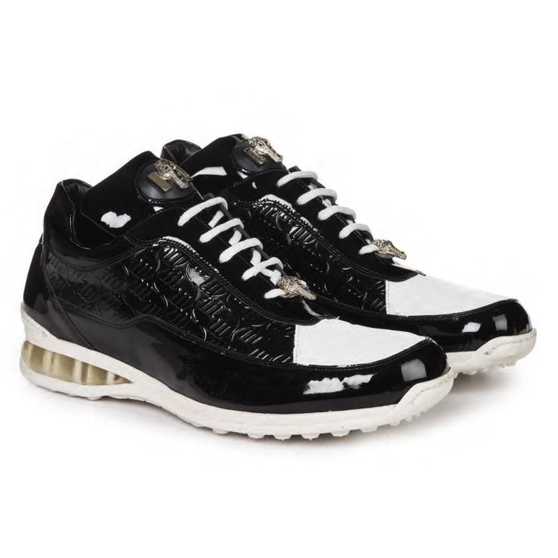 Mauri 8900-2 Bubble Patent Leather Embossed Baby Croc Black / White (Special Order) Image