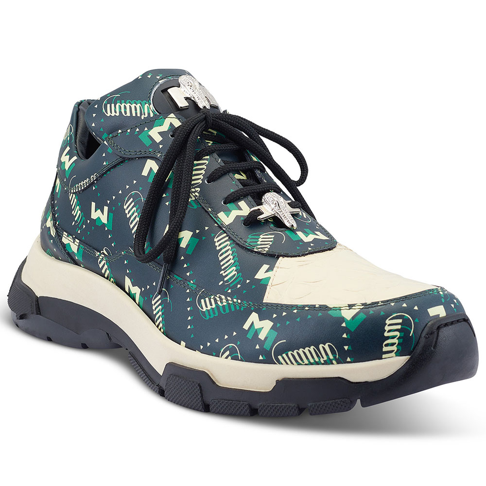 Mauri 8900/2 Calfskin / Baby Crocodile Sneakers Multi Green Image
