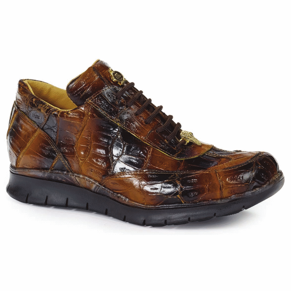 Mauri 8932 Borromini Crocodile Sneakers Corn / Brown (Special Order) Image