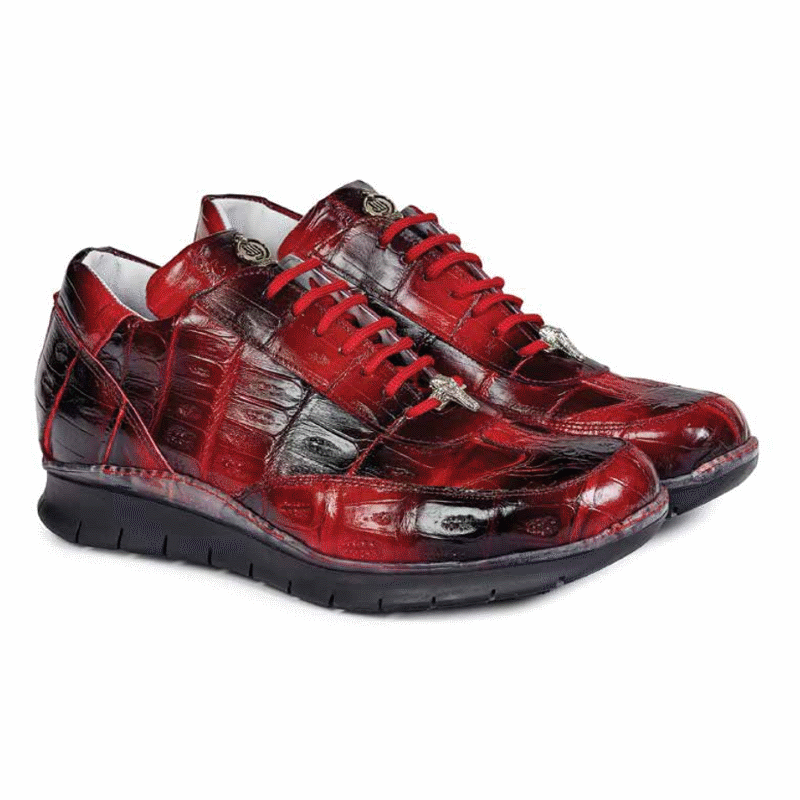 Mauri 8932 Borromini Crocodile Sneakers Red / Black (Special Order) Image