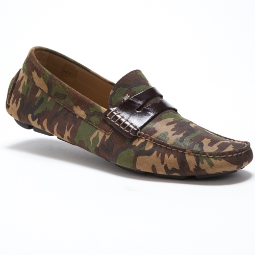 Mauri 9228 Camo Suede & Crocodile Driving Loafers Camouflage (Special Order) Image