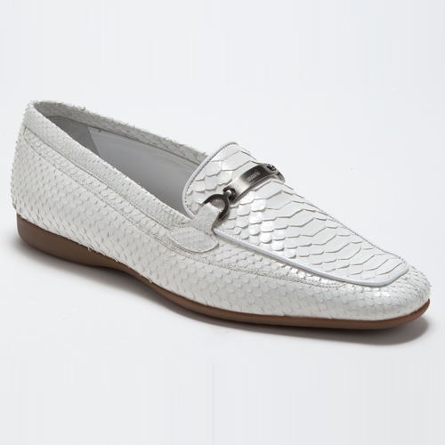 Mauri 9233 Blanc Python Bit Loafers White (Special Order) Image