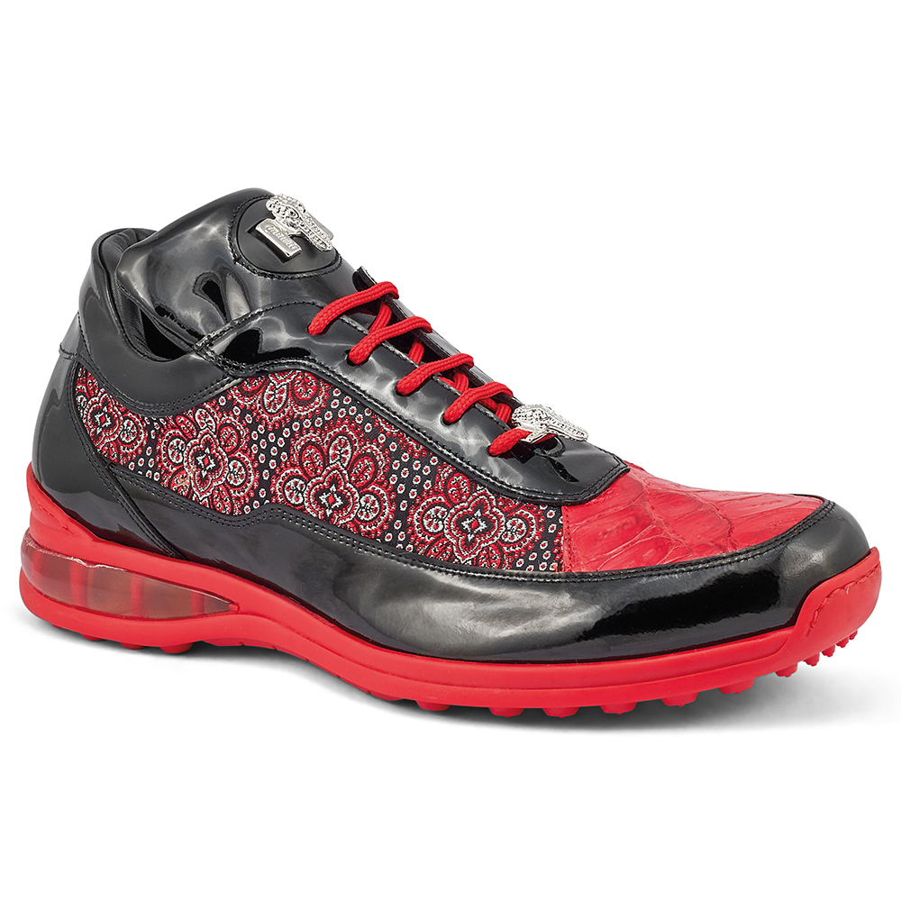 Mauri Bubble 8900/2 Patent / Baby Croc & Matahari Fabric Sneakers Black / Red Image