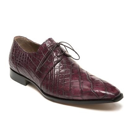 Mauri Cardinale 53125 Alligator Derby Shoes Ruby Red / Gray (Special Order) Image