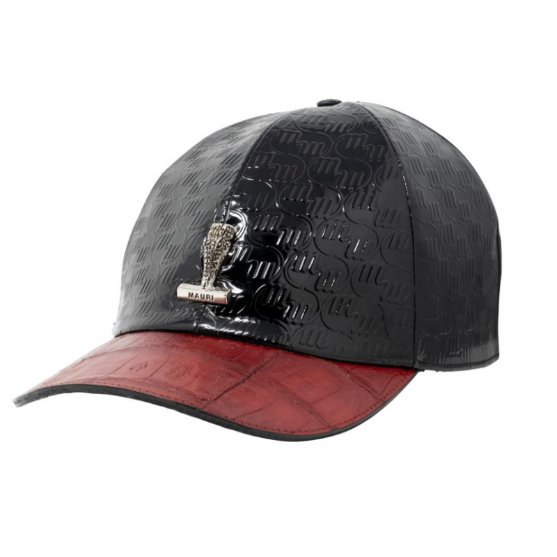 Mauri Crocodile  & Embossed Patent Cap Black / Red (Special Order) Image