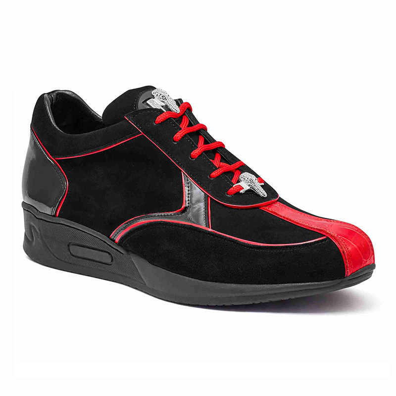 Mauri M791 Baby Crocodile / Suede / Patent Sneakers Red / Black Image