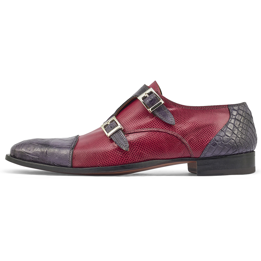 Mauri Madison 4560/2 Alligator & Karung Shoes Charcoal Grey / Ruby Red Image