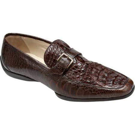 Mauri Martini 9259 Ostrich &amp; Hornback Strap Loafers Sport Rust (Special Order) Image