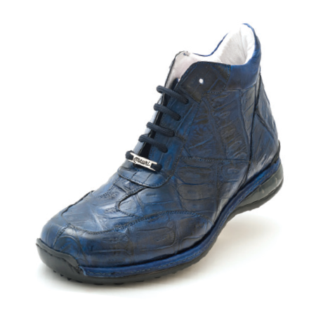 Mauri Mito 8510 Alligator High Top Sneakers Iris Blue (Special Order) Image