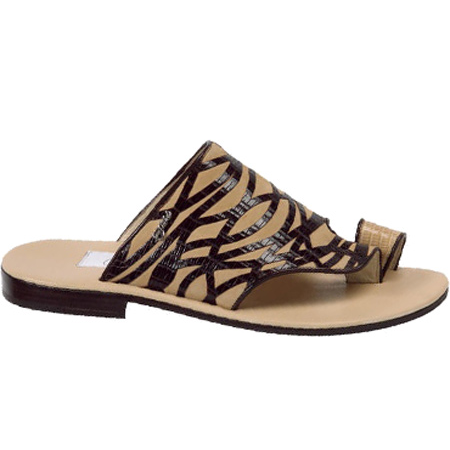 Mauri Muscat 1672 Suede &amp; Lizard Sandals Dune (Special Order) Image