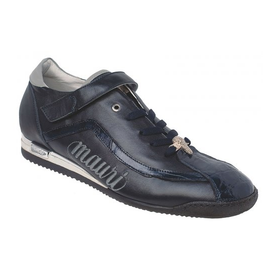Mauri 8604 Nappa & Alligator Sneakers Wonder Blue (Special Order) Image