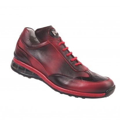 Mauri 8655/1 Airwaves Crocodile & Nappa Sneakers Black Red (Special Order) Image