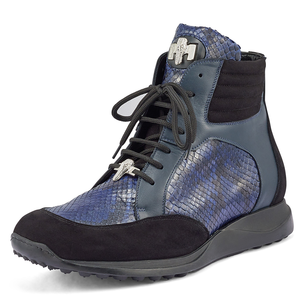 Mauri Viper 8421 Suede / Python & Nappa Sneakers Black / W Blue Image