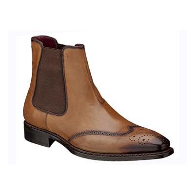 Mezlan Adriano Wing Tip Side Gore Boots Tan Image