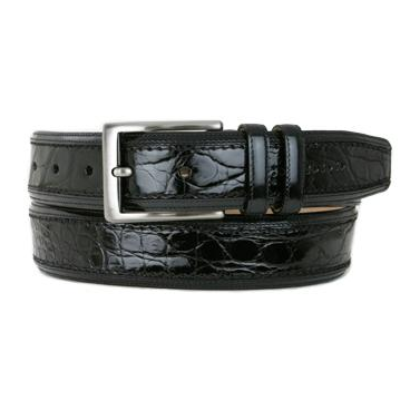Mezlan AO8597C Genuine Crocodile Belt Black Image