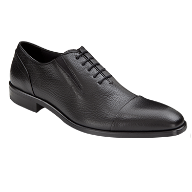 Mezlan Arcos Tumbled Calfskin Cap Toe Shoes Black Image
