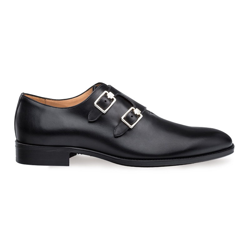 Mezlan Brescia Double Monk Strap Shoes Black Image