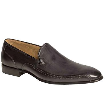 Mezlan Fabriano Burnished Calfskin Loafers Graphite Image