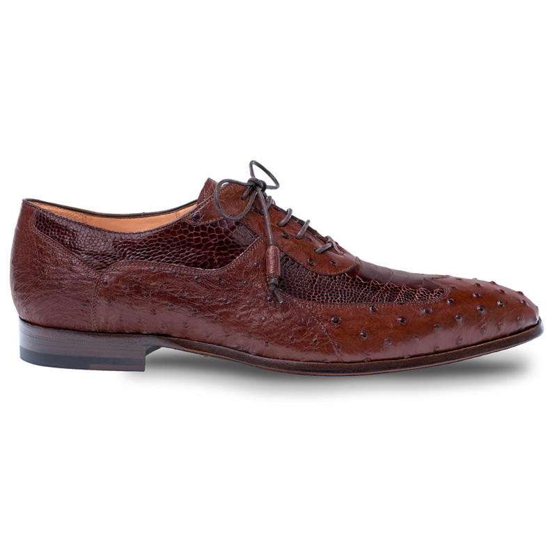 Mezlan Getty Ostrich Oxford Shoes Tabac Rugger Image
