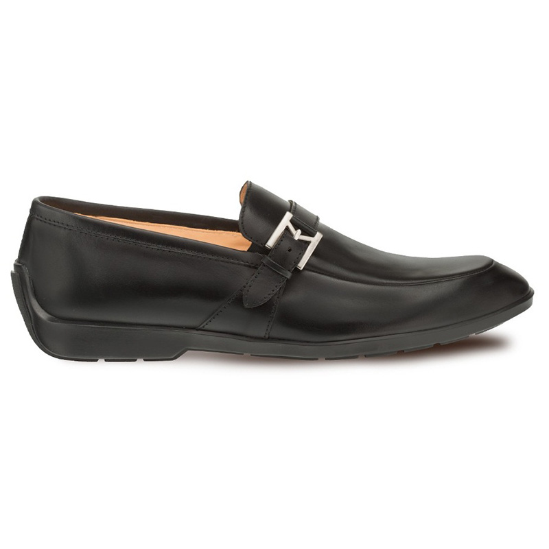 Mezlan Granby Calfskin Monkstrap Shoes Black (9805) Image