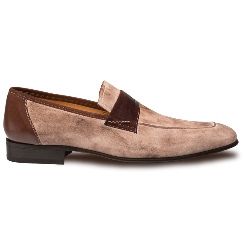 Mezlan Jordi Suede Calfskin Shoes Taupe / Brown Image