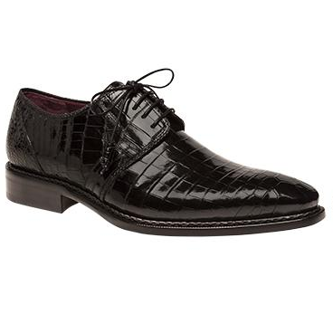 Mezlan Marini Alligator Derby Shoes Black Image
