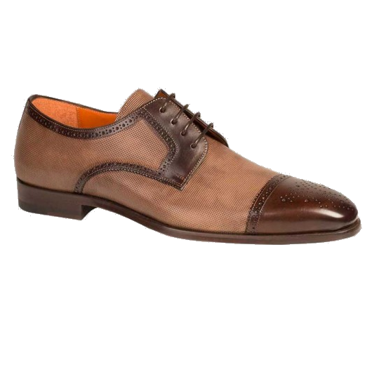 Mezlan Moseley Cap Toe Shoes Dark Brown / Taupe Image