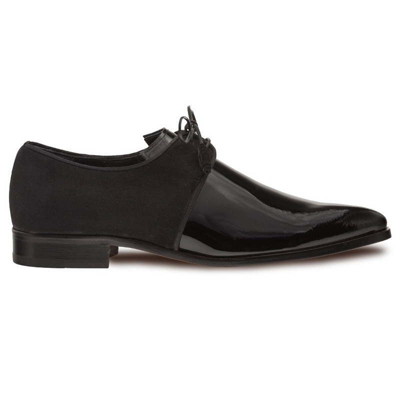 Mezlan Newell Patent Suede Shoes Black Image