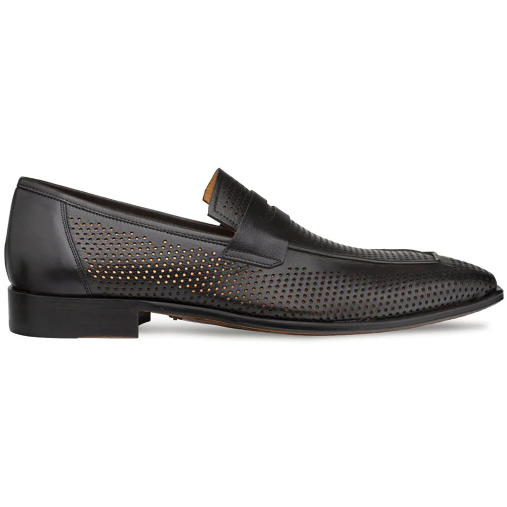 Mezlan Perforated Loafers Black Image