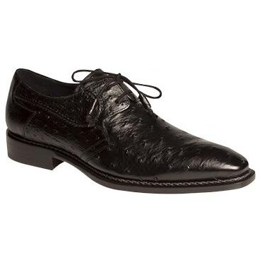 Mezlan Romano Ostrich Derby Shoes Black Image