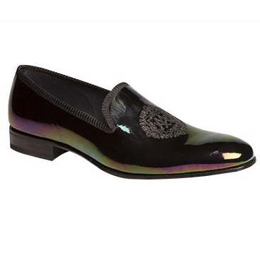 Mezlan Sardi Rainbow Marbleized Formal Loafers Black Image