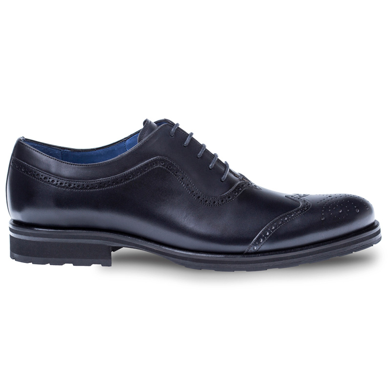 Mezlan Sharif Calfskin Oxford Shoes Black Image