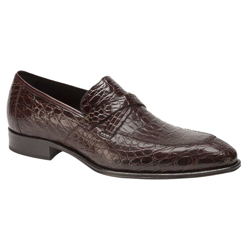 Mezlan Sierpes Crocodile Calfskin Shoes Brown Image