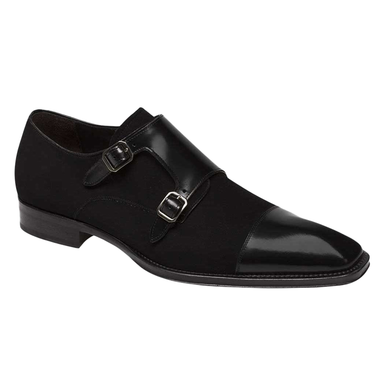 Mezlan Tulsa Calfskin Suede Shoes Black Image