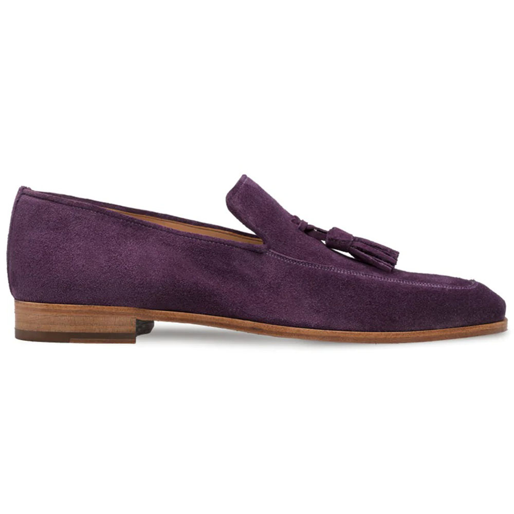 Mezlan Unstructured Suede Loafers Purple Image