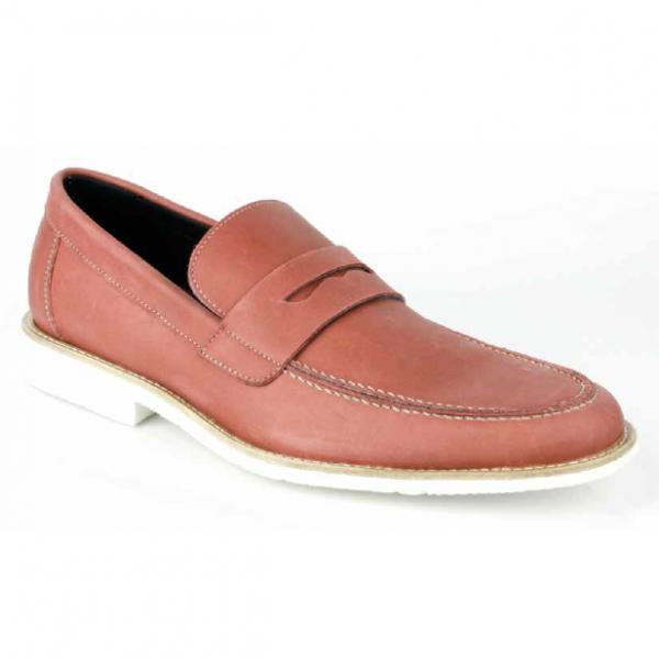 Michael Toschi Cabo Penny Loafers Brick Image