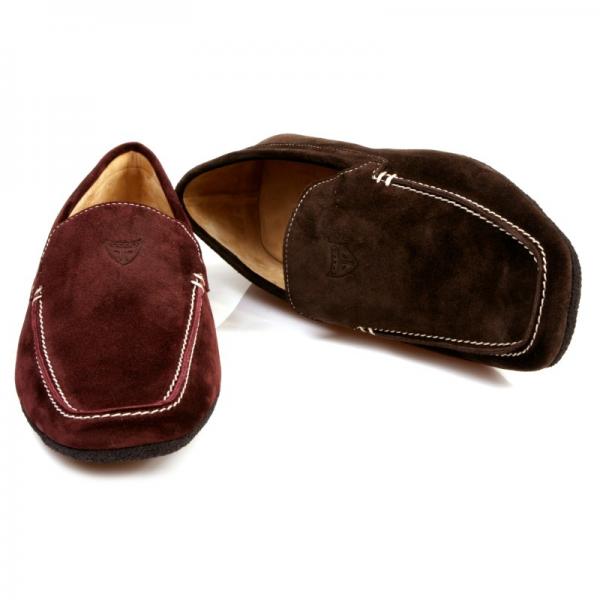 Michael Toschi Matina House Shoes Burgundy Suede Image