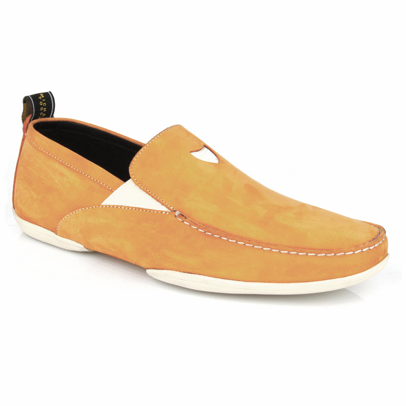Michael Toschi Onda S Driving Loafers Orange Suede Image