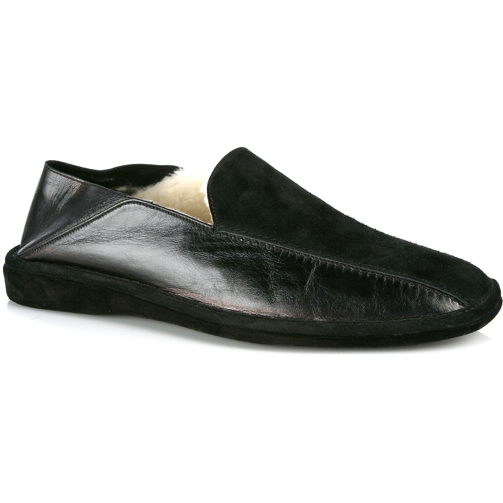 Michael Toschi Grotto Shearling Slippers Black Image
