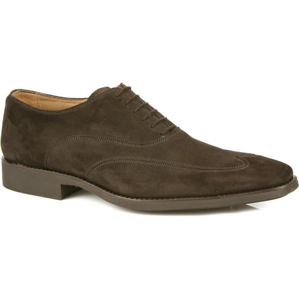 Michael Toschi Luciano Wing Tip Shoes Chocolate Suede Image