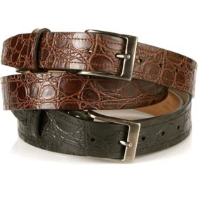Michael Toschi Onda Croc Embossed Leather Belt Image