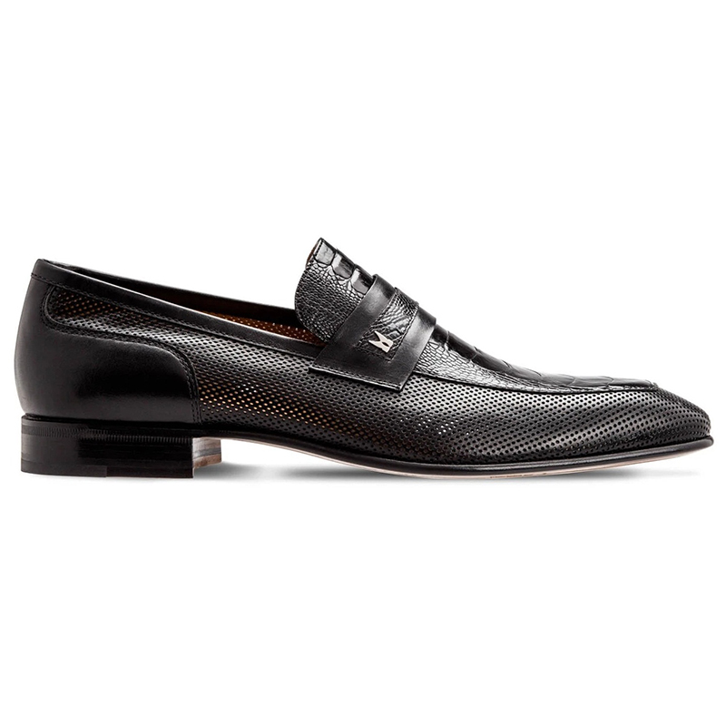Moreschi 042625A-NE Ostrich Loafer Shoes Black Image