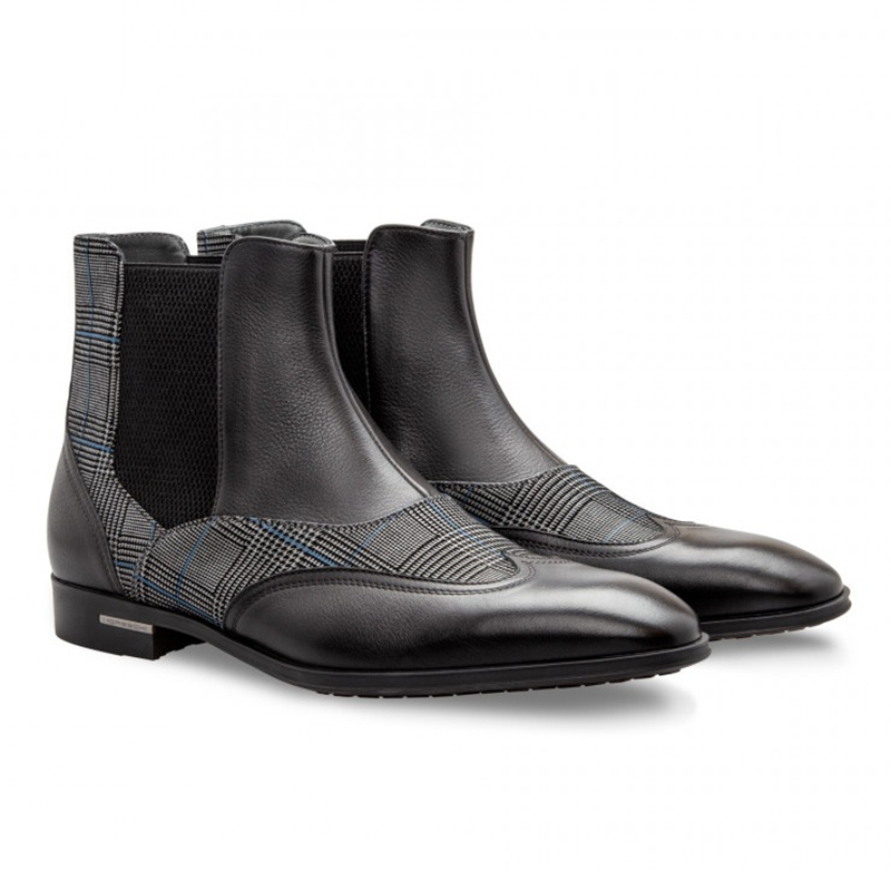 Moreschi 043138 Calfskin and Suede Boots Black Image