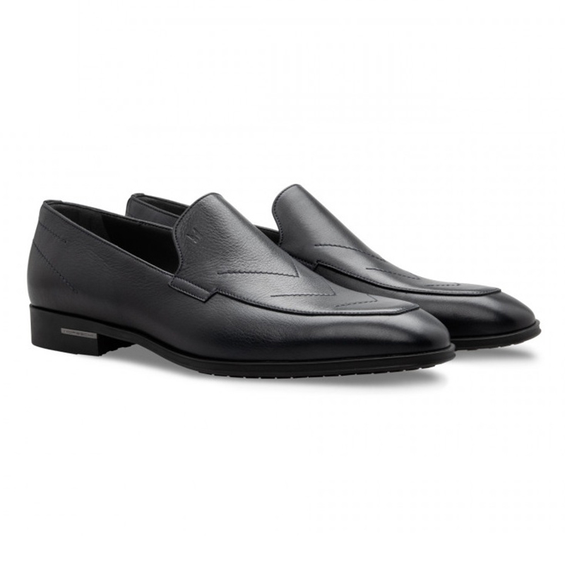 Moreschi 043141 Calfskin Loafer Shoes Black Image