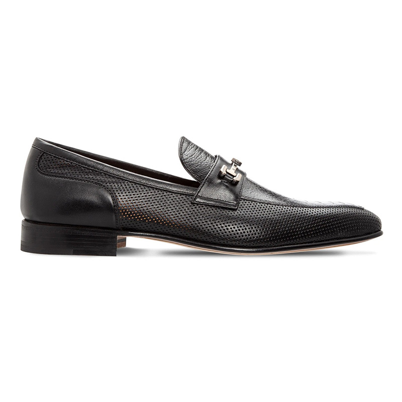 Moreschi 043766A Perforated Leather Loafer Black Image