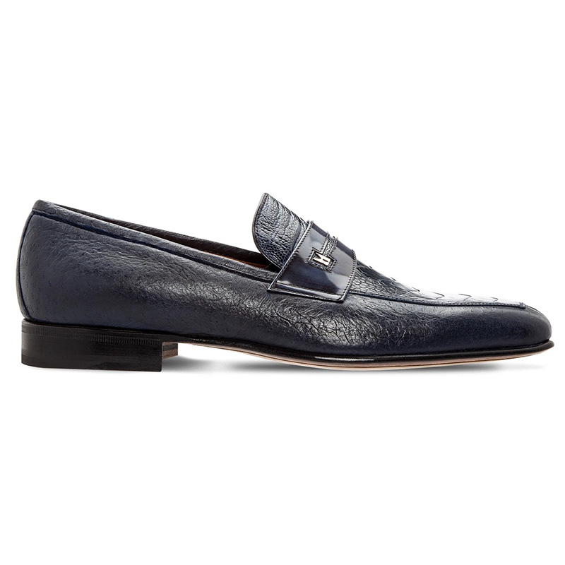 Moreschi 043768A Peccary And Ostrich Loafer Blue Image