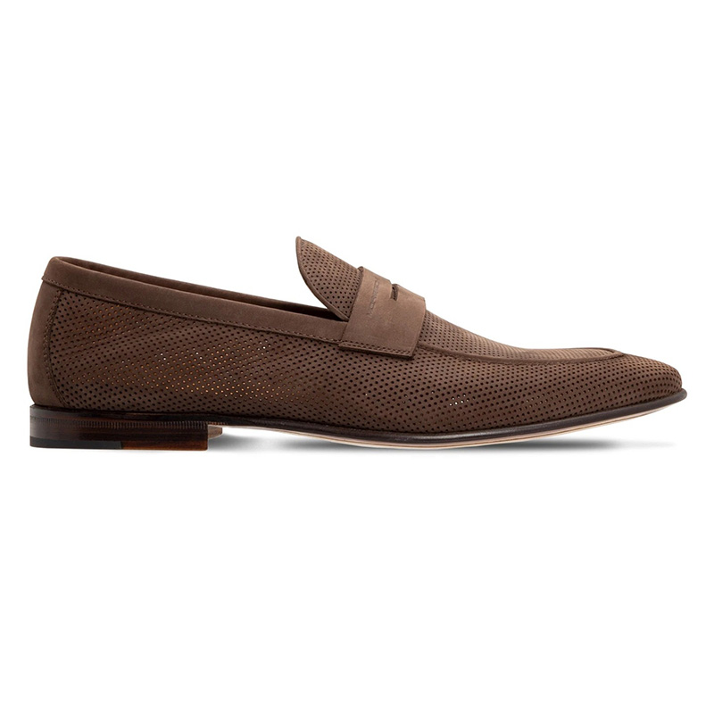 Moreschi 043848 Perforated Suede Loafer Dark Brown Image