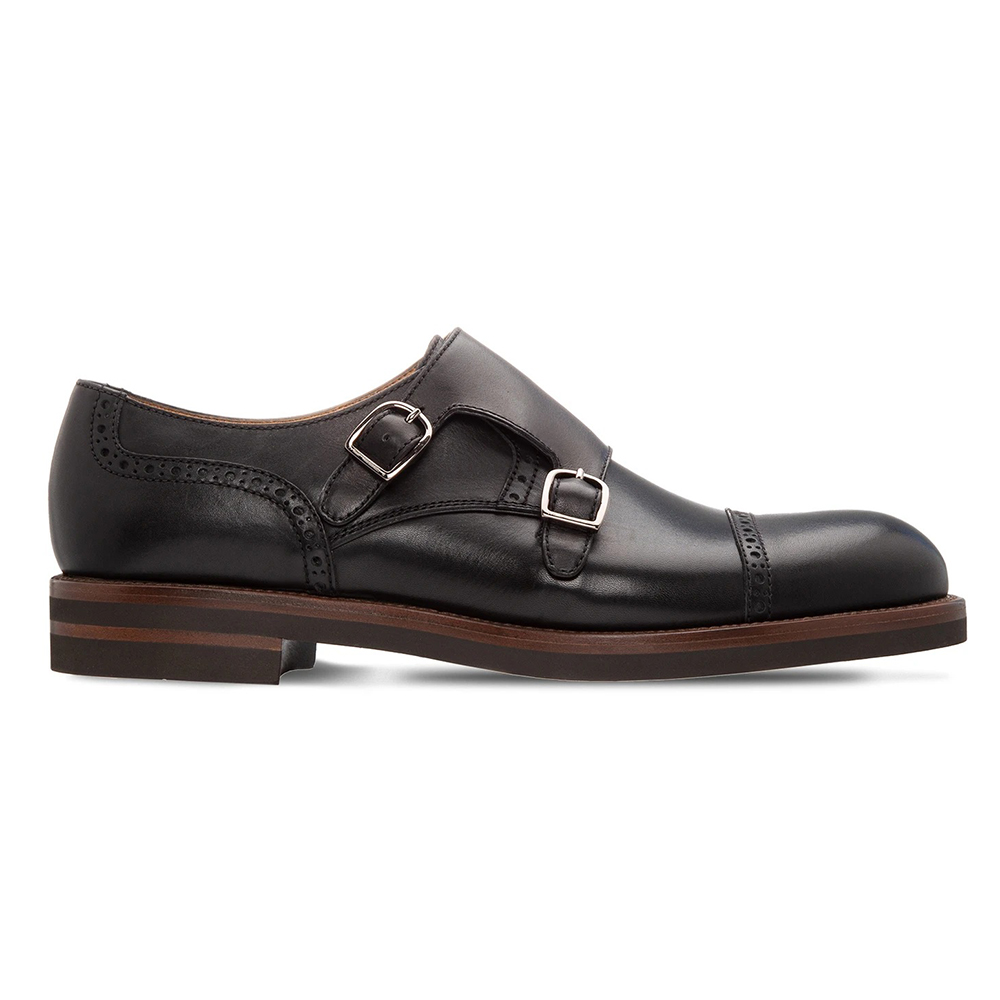 Moreschi 043955A Calfskin Double Monkstrap Shoes Black Image