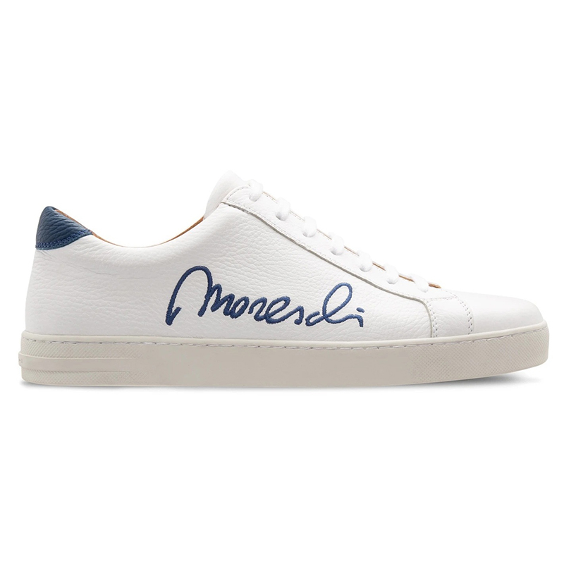 Moreschi 2000001113776 Deerskin Signature Sneakers White Blue Image